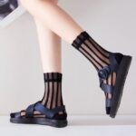Summer Thin Striped Crystal Silk Stockings – Breathable Long Socks - Image 7