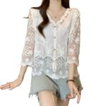 Embroidered Outerwear Lace Cardigan Top Women's - Image 2