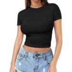 Womens Midriff-baring T-Shirt, Sassy Summer Pullover Top - Image 4