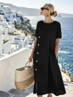 Womens Casual Mid-length One-piece Dress - Image 3