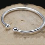 Garlic-head Plain Surface Pearl Solid Open Bangle - Image 5