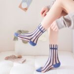 Summer Thin Striped Crystal Silk Stockings – Breathable Long Socks - Image 8