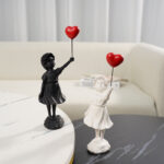 Little Girl With Balloon Art Sculpture Living Room Decorations Decoration Resin - Image 2
