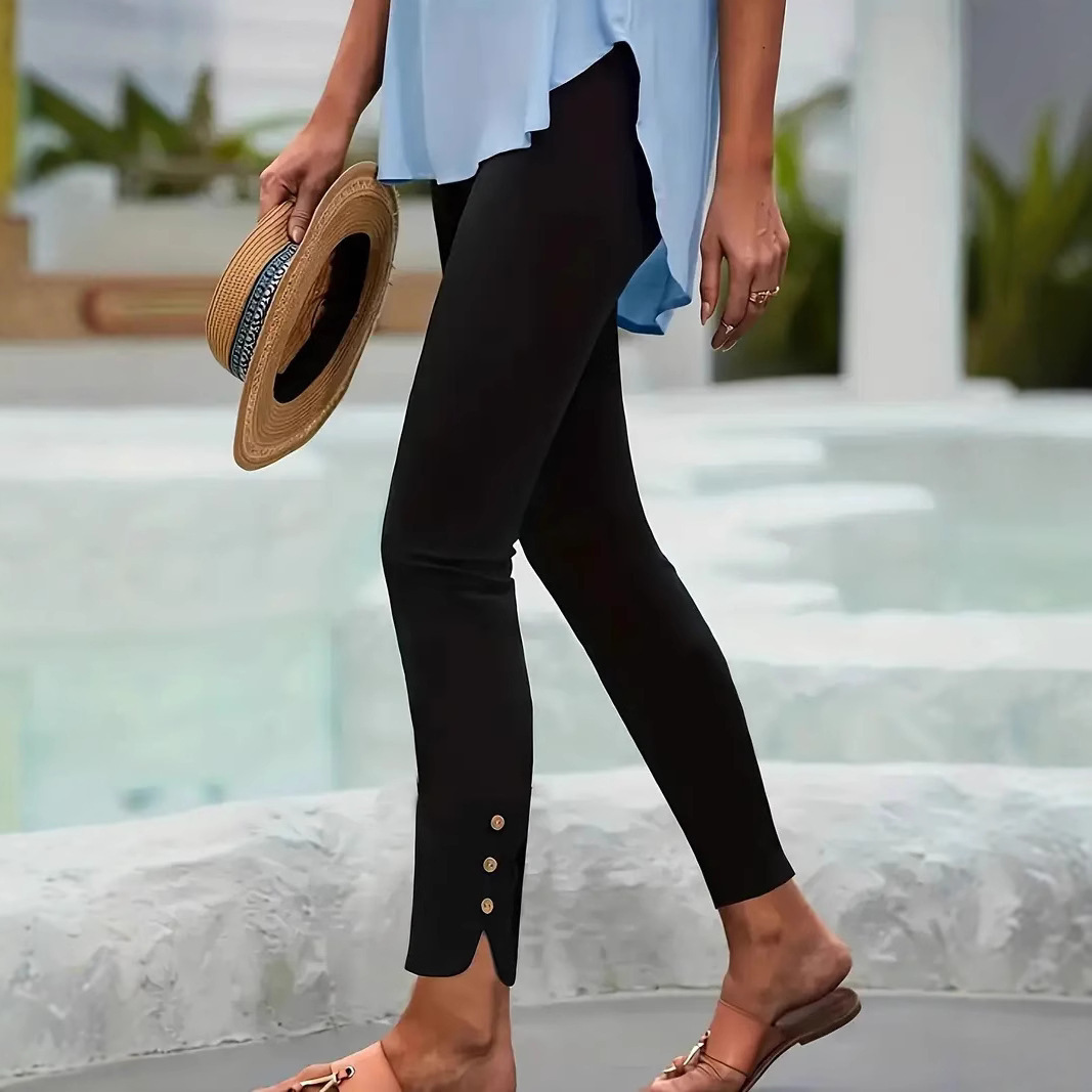 3fffd70f-9e84-4f5d-a0c5-2ba1a815f3df.jpg Pants With A Waistband And Faux Coconut Buttons In A Japanese-Korean Style - Image 1