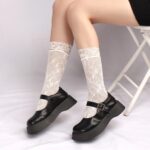 Lace Floral Mesh Mid-Calf Socks – Retro Breathable Women’s Socks - Image 2
