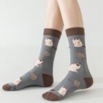 Cute Cat Print Crew Socks – Colorful Kitten Novelty Women’s Socks - Image 3