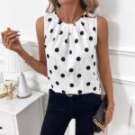 Women's Round-Neck Printed Sleeveless Top - Image 3