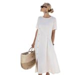Womens Casual Mid-length One-piece Dress - Image 5