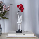 Little Girl With Balloon Art Sculpture Living Room Decorations Decoration Resin - Image 4