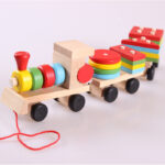 Wooden Train Tractor Puzzle Toy – 3-Piece Kids Educational Toy