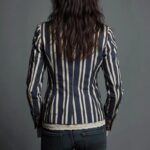 Women's Bohemian Color-Block Striped Blazer - Image 8