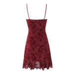 Retro Floral Mesh Slip Dress Women - Image 2