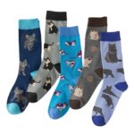 Cute Cat Print Crew Socks – Colorful Kitten Novelty Women’s Socks - Image 2