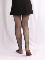 Sheer Side-Stripe Mesh Stockings – Diamond Grid Women’s Tights - Image 2