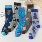 Cute Cat Print Crew Socks – Colorful Kitten Novelty Women’s Socks - Image 4