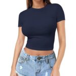 Womens Midriff-baring T-Shirt, Sassy Summer Pullover Top - Image 6