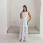 New Womens Chiffon Burnout Dress - Image 5