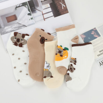 Cute Koala & Duck Crew Socks – 3D Cartoon Mid-Calf Kawaii Style