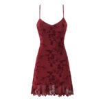 Retro Floral Mesh Slip Dress Women