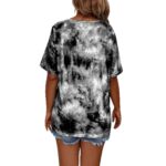 Tie-dye Printed Drawstring Casual Fashion Short-Sleeve T-Shirt - Image 2