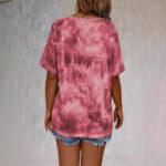 Tie-dye Printed Drawstring Casual Fashion Short-Sleeve T-Shirt - Image 7