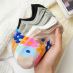 Vibrant Floral No-Show Socks – Women's Summer Sneaker Liners - Image 2