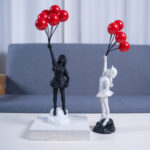 Little Girl With Balloon Art Sculpture Living Room Decorations Decoration Resin - Image 5