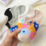 Vibrant Floral No-Show Socks – Women's Summer Sneaker Liners - Image 4