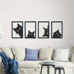 Black Cat Metal Wall Art Decoration Suit - Image 7