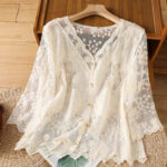 Embroidered Outerwear Lace Cardigan Top Women's - Image 3