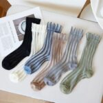 Summer Thin Striped Crystal Silk Stockings – Breathable Long Socks