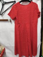 Printed V-Neck Short-Sleeved Lace-Up Dress - Image 7