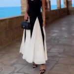 Black And White Contrast Tube Top Dress