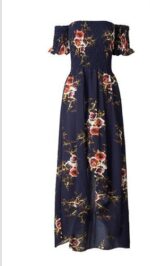 Boho style long dress women Off shoulder beach summer dresses - Image 4