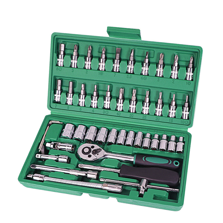 1614864501966.jpg Car Repair Tool 46pcs Inch Socket Set Car Repair Tool Ratchet Torque Wrench Combo Tools Kit Auto Repairing Tool Set - Image 1