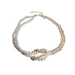 Pearl Crystal Choker Necklaces For Women Short Chain Rhinestone Necklaces Statement Jewelry - Image 3