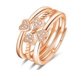 Ring Four-Leaf Clover Ring For Women Split Three-In-One Combination Opening Ring Adjustable Size - Image 5