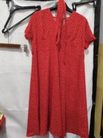 Printed V-Neck Short-Sleeved Lace-Up Dress - Image 9