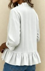 Bestseller Women's New Summer Long Sleeve Ruffled Blouse - Image 2