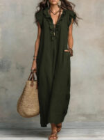 Women's 2026 Spring & Summer New Bohemian Flutter Sleeve FloorLength Maxi Dress - Image 10