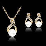 Ebay foreign trade explosion necklace, pearl necklace, earring set, Japanese and Korean popular evening necklace, bride photography accessories - Image 2