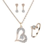 Heart Pendant Jewelry Set Rhinestone Jewellery - Image 6