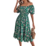 Floral Print Square Collar Dress Summer Fashion Ruffles Dresses Women's Clothing - Image 7