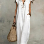 Women's 2026 Spring & Summer New Bohemian Flutter Sleeve FloorLength Maxi Dress