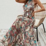 Summer New Women's Printed Halter Dress, Loose Fit Elegant Vintage Style
