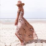 Boho style long dress women Off shoulder beach summer dresses - Image 3