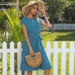 Summer Women Polka Dot Short Sleeve Dress Casual Bandage Party Pleated Midi Dresses Elegant Green Office Lady Clothing - Image 6