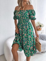 Floral Print Square Collar Dress Summer Fashion Ruffles Dresses Women's Clothing - Image 3