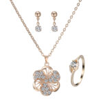 Heart Pendant Jewelry Set Rhinestone Jewellery - Image 4