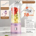 Multifunctional Rechargeable Electric USB Juicer Cup Double Cup Handheld Mixer Cup 500 ML Blending Juice Cup Outdoor - Image 8